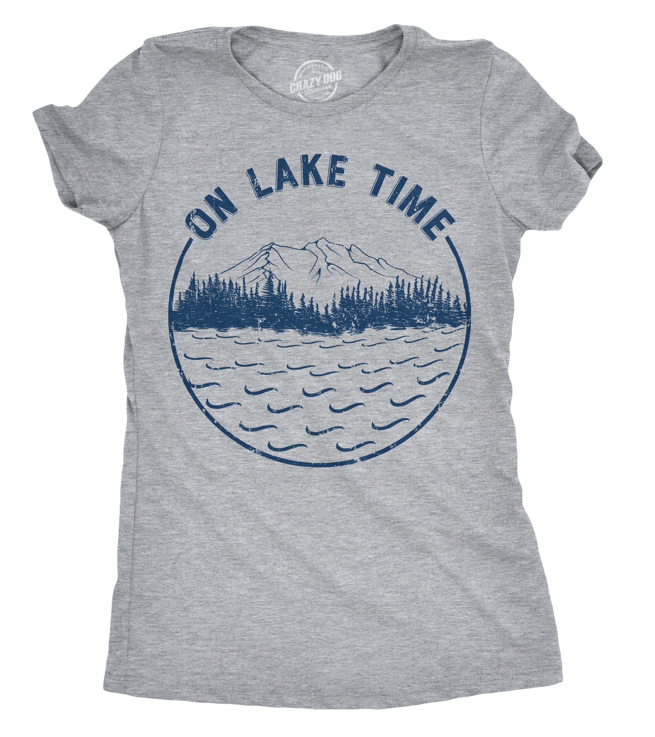 Crazy Dog T-Shirts - Womens On Lake Time Tshirt Funny Summer Vacation