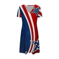 thumbnail image 4 of PuLe Summer Dress Sun Dresses for Women 2024 Vacation Sexy V Neck Short Sleeve T Shirt Dress Color Trendy Beach Sundress, 4 of 5