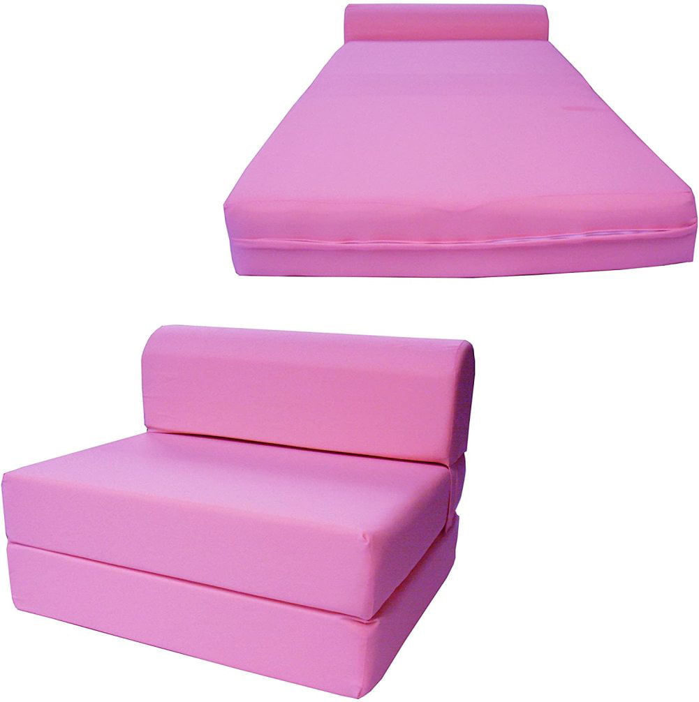 Twin 6x32x70 Flip Chair Folding Foam Beds Foldable Sofa Bed Tan 