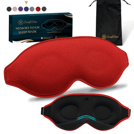 ComfiTime 3D Sleep Mask - 100% Blackout Eye Mask for Sleeping Eye Covers for Men and Women Contour Blindfold with Nose Baffle Soft & Lightweight Latex-Free