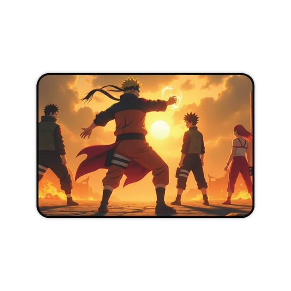 Anime Desk Mat | Sunset Ninja Warrior Design Office Decor Large Gaming Mouse Pad | Desk Matt for Desktop | Desk Protector Mat | 12x18 in