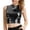 Black, variant on Women Tank Tops Shiny Crop Top Rave Party Vest Shirt for Disco Night Club Blouses Silver S