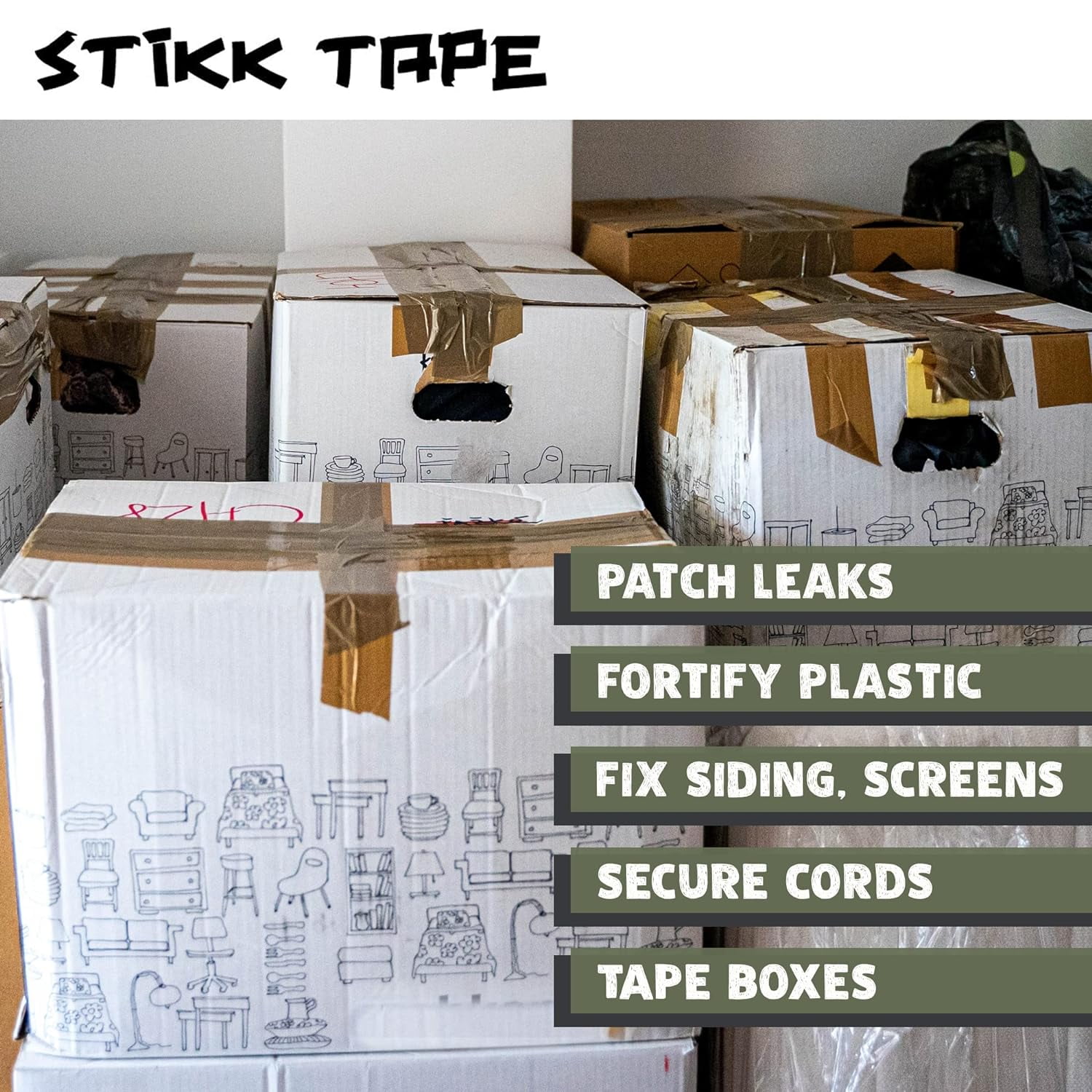 Duct Tape White 3 x 25 yard 7.5 Mil Thick ( 72 mm x 22.86 m ) 1 Pack –  STIKK Tape