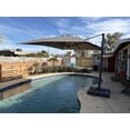 thumbnail image 3 of PURPLE LEAF 10 FT Patio Cantilever Umbrella Outdoor Offset Square Umbrella with 360-degree Rotation for Deck Pool Garden, Taupe, 3 of 16