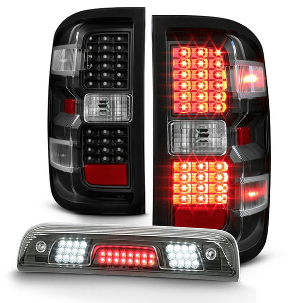 Fit [Black] 20142018 Chevy Silverado 1500 LED Tail lights+3rd Brake