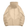 thumbnail image 3 of Men's Lightweight Sun Protection Windbreaker Fishing Jacket Active Stretch Hooded Shell Full Zip with Pockets for Hiking Travel Outdoor, Khaki, XL, 3 of 9