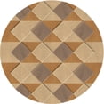 thumbnail image 1 of Ahgly Tapis Rond Lavable en Machine Intérieur Transitionnel Jaune Orange, 4 Pieds Rond, 1 of 7