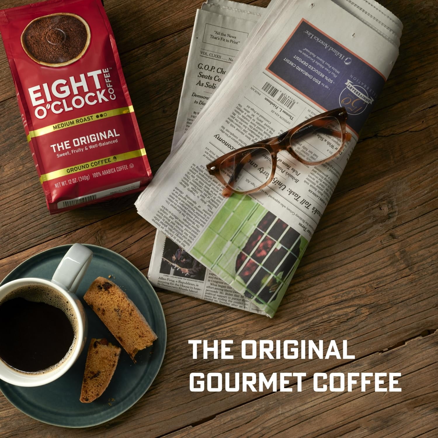 Eight O'Clock Coffee Hazelnut, 30 Ounce (Pack of 1), Medium Roast, Ground Coffee, Buttery, Smooth & Nutty, 100% Arabica