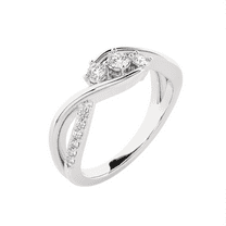 1/3 ctw Round Three Stone Lab Grown Diamond Ring in Sterling Silver
