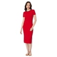 thumbnail image 1 of Vestido Tommy Hilfiger Midi acanalado para mujer Scarlet - XL, 1 of 2