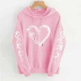 thumbnail image 5 of Womens Heart Valentine Hoodies Long Sleeve Graphic Cute Valentines Day Sweatshirt Holiday Casual Fall Spring Hoodie, 3XL Pink, 5 of 5