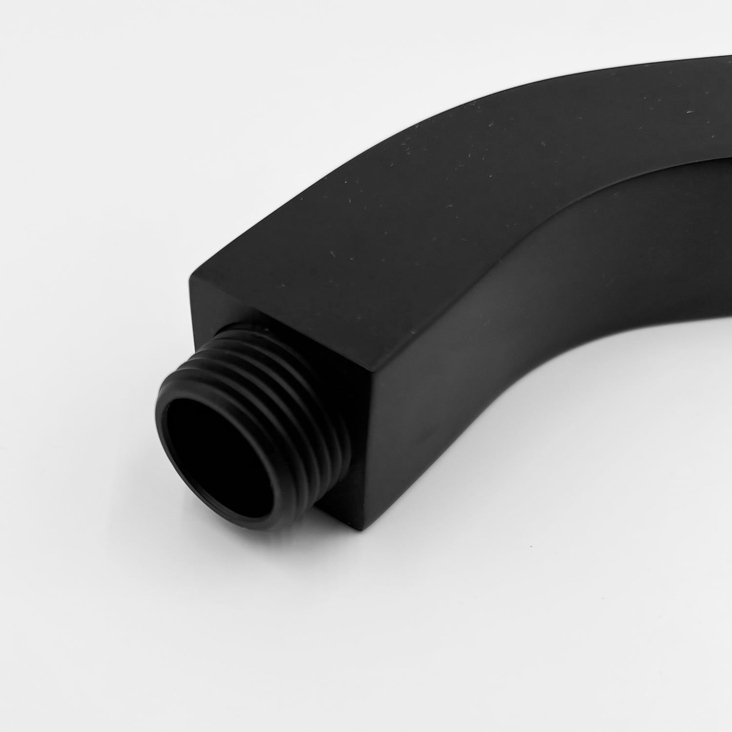 Square Shower Arm with Flange, 1/2 NPT Tapered Threads, Rain Shower Head Arm, Wall Mount Shower Extension Arm