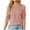 Pink, variant on Lenpel Women's Long Sleeve Tops Cold Shoulder Crew Neck Solid Color Textured Tunic Shirts Dress Casual Blouses