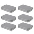 thumbnail image 1 of Cajas de hojalata rectangulares 6pcs Contenedores de estaño con bisagras Organizador de caja de almacenamiento vacío, 1 of 5