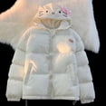thumbnail image 5 of Sanrio Hello Kitty chaqueta con cremallera abrigo lindo estampado de dibujos animados Kawaii Chaqueta de algodón sólido para estudiante abrigo suelto Casual para mujer, 5 of 5