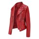 thumbnail image 2 of Chaqueta de motociclista de piel sintética elegante y delgada con cremallera para mujer, 2 of 3