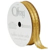 Offray Ribbon, Old Gold 5/8 inch Sheer Ribbon, 9 feet