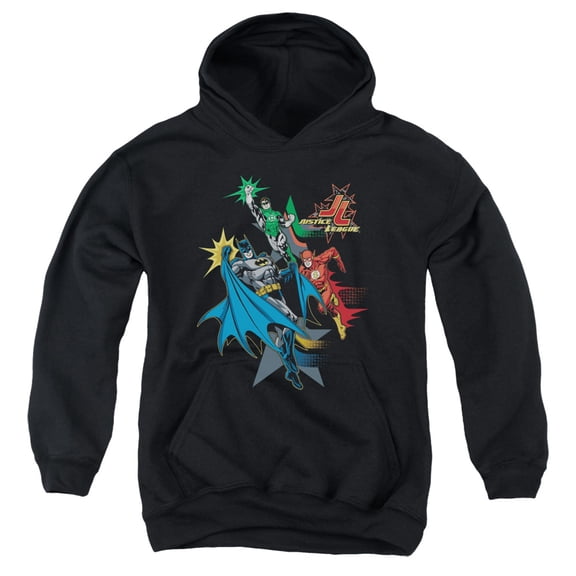 Jla - Action Stars - Youth Hooded Sweatshirt - Small
