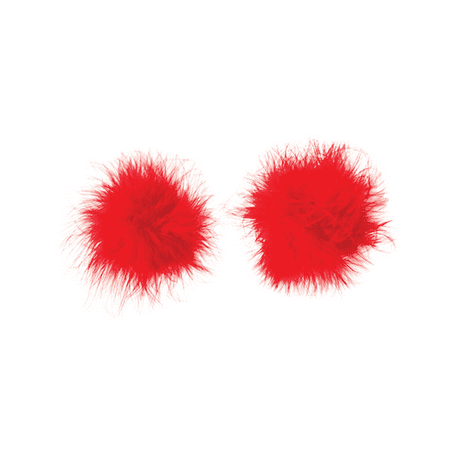 FURBALL Furry Pom Nipple Pasties Covers Reusable Bra Silicone Adhesive Sticker