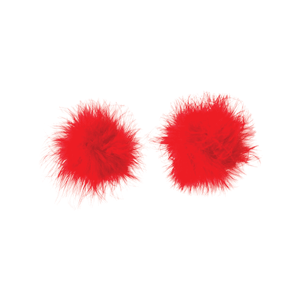 FURBALL Furry Pom Nipple Pasties Covers Reusable Bra Silicone Adhesive Sticker