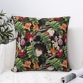 thumbnail image 4 of Pofeuu Watercolor Tropical Flowers Print Double-sided plush pillowcase Square Throw Pillow Covers Pillows Cover for Living Room Bedroom Sofa Couch Cushion Cover（No pillow core）-20"x20", 4 of 7
