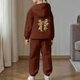 thumbnail image 4 of Trendy Preppy Cheetah Print Bow Hoodie 2 Piece Outfit - Fall Sweatshirt Set for Teen Girls, 4 of 7