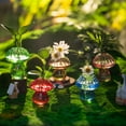 thumbnail image 5 of Glasseam Mushroom Glass Vase Set of 5: Unique Hydroponic Planter with Wood Stand Cute Terrarium Jars for Indoor Plants Perfect Home or Office Decor for Plant Lovers Plant Propagation Station, 5 of 7