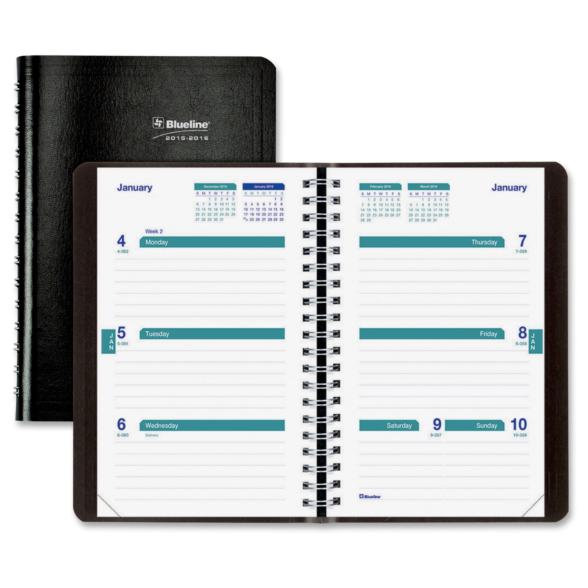 Twin-Wire CA101.RED-20 13-Month Red Blueline Weekly Academic Planner 8 x 5 Inches July 2019 to July 2020 