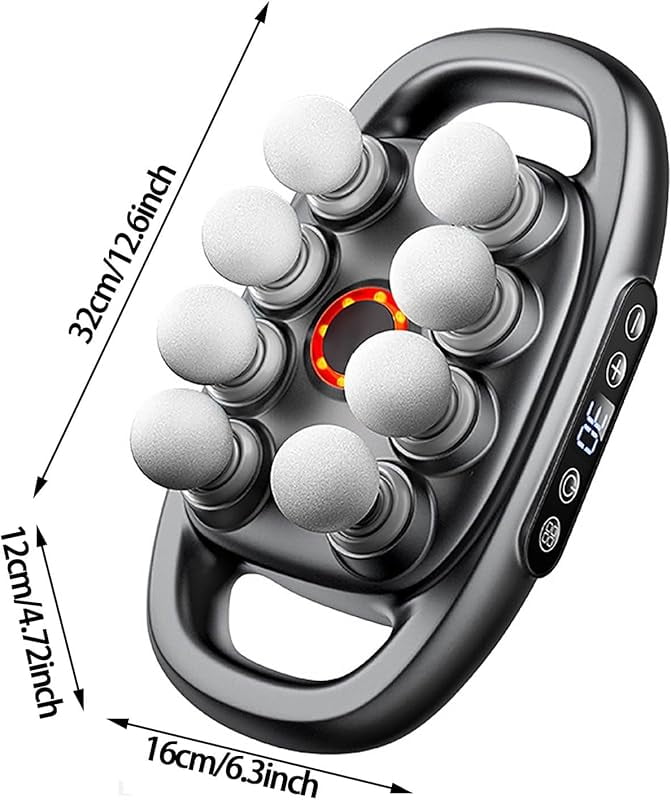 Purivil Pro Massager - 16 Head Massage Gun Deep Tissue, 30 Intensity Levels, 3 Smart Modes Quiet Percussion Massagers for Legs, Waist, Buttocks Muscles (White)