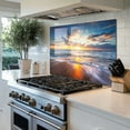 thumbnail image 5 of Sea Beach Tempered Glass Backsplash For Kitchen Behind Stove,Stove Back Top Cover,Easy to Clean Glass Splashback, Sink Cover Splash Guard,Home Kitchen Wall Decor, 5 of 7
