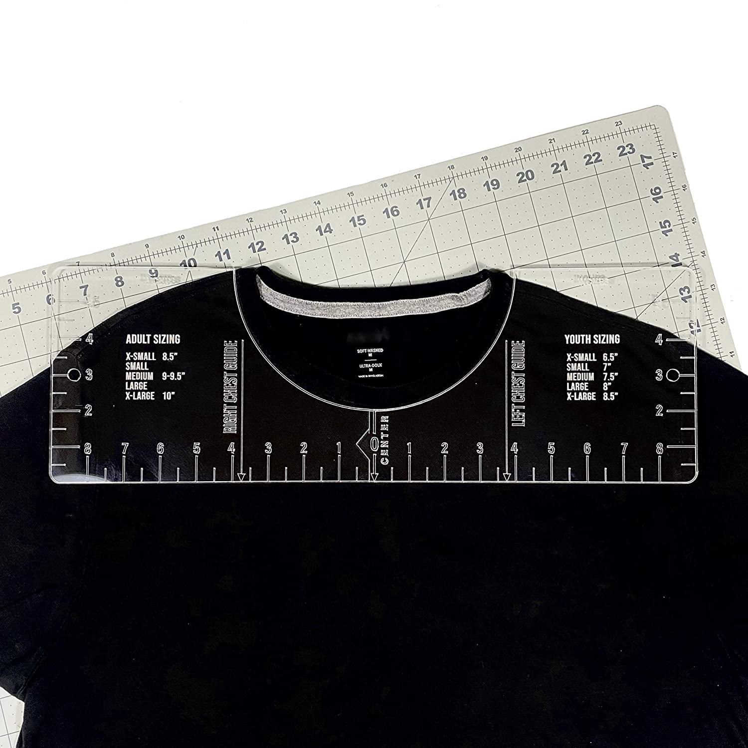 T-Shirt Ruler Guide，Tee Alignment Ruler for Applying Vinyl and Sublimation Designs to Center Designs on Shirts Shirt Ruler Guide Tool Acrylic,Fashion A 