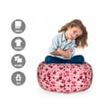 thumbnail image 2 of Romantic Storage Toy Bag Chair, Valentines Day Pattern with Heart Shapes in Gradient Pastel Love, Stuffed Animal Organizer Washable Bag, Large Size, Coral Maroon and Magenta, by Ambesonne, 2 of 3