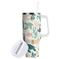 thumbnail image 2 of 30 oz Tumbler With Handle Stainless Steel Insulated Tumbler With Lid for Car Cup Holder Turtles and Sea Plants Pattern, 2 of 9