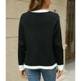 thumbnail image 5 of SWSMCLT Women's V Neck Cardigan Long Sleeve Sweater Oversized Open Front Coat Winter Vintage House Warm Knit Fall Black Medium, 5 of 5