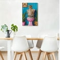 thumbnail image 5 of Leopard on Toilet Reading Newspaper Canvas Wall Art, Whimsical Maximalist Bathroom Decor, Bold Jungle Pop Artwork for Powder Room, Ready to Hang, 5 of 5