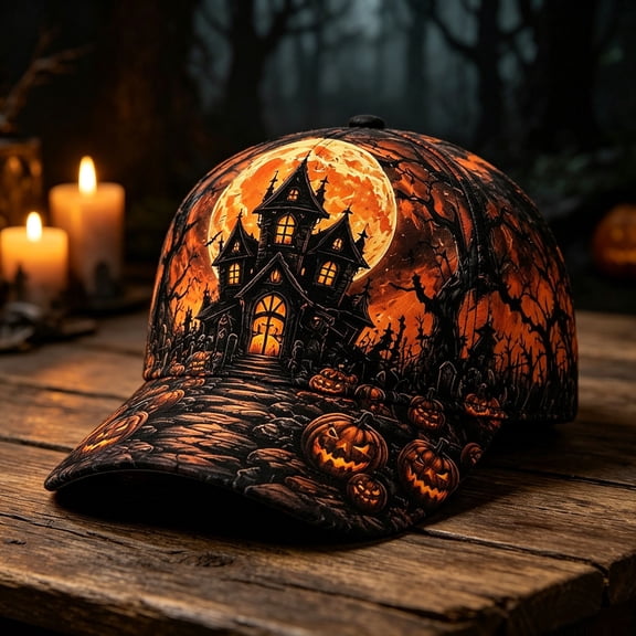 Halloween Baseball Cap Hkoxplj Vintage Retro Pumpkin Print Adjustable Breathable Hat Fall Holiday Costume for Party Trick or Treat Camping Photo Shoot Daily Wear Unisex Structured Hat Cap