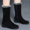 thumbnail image 3 of Aihuaihua Women's Mid-Calf Snow Boots, -Lined Non- Side Zip Suede Seude Mid Calf Boots New Warm Boots, 3 of 10