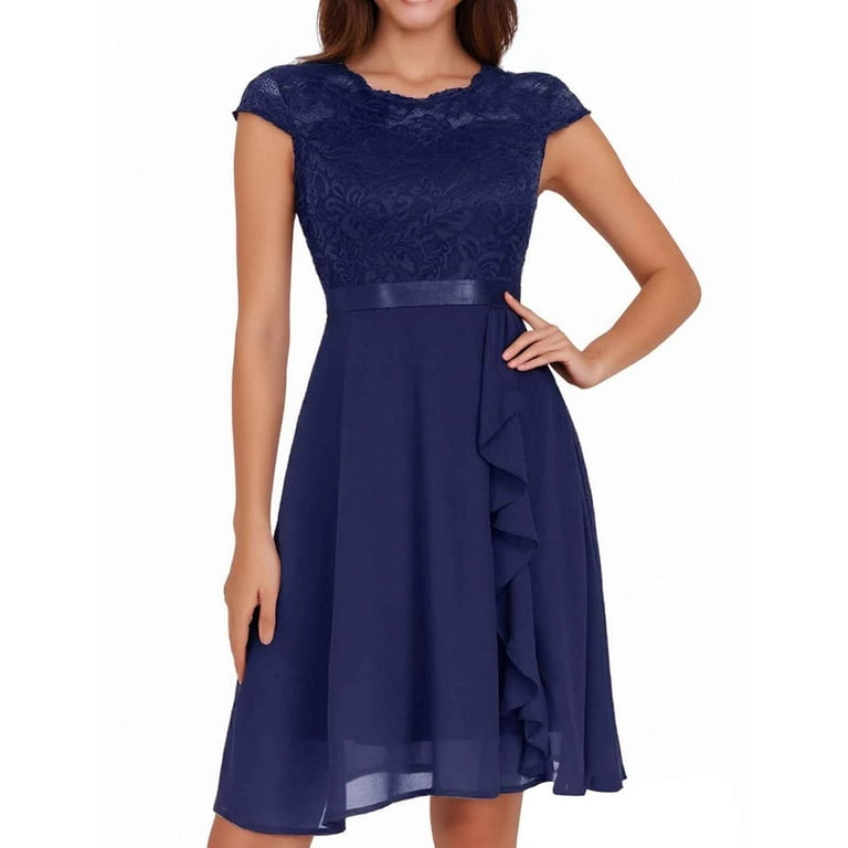 blue dress for baby girl Prussian Blue Bridesmaids Dress V-neckline Party Dress Short Chiffon D –  DaisyFormals-Bridesmaid and Formal Dresses in 59+ Colors main image 1