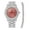 Silver; Pink;, variant on Women's Big Rocks Bezel Colored Dial with Roman Numerals Fully Iced Out Watch - ST10327LA (ST10327LA SLV Blue-RN w/TB)