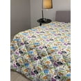 thumbnail image 2 of Cartoon Down Alternative Comforter, Teddy Bears and Toys with Letters on Imagery Blue Background, Microfiber Quilt for All Season, 5 Sizes, Pale Blue Aqua, by Ambesonne, 2 of 3
