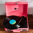 thumbnail image 5 of Arkrocket Curiosity Suitcase Bluetooth Turntable Vintage 3-Speed Record Player with Built-in Speakers Upgraded Turntable Audio Sound (Neon Pink), 5 of 5