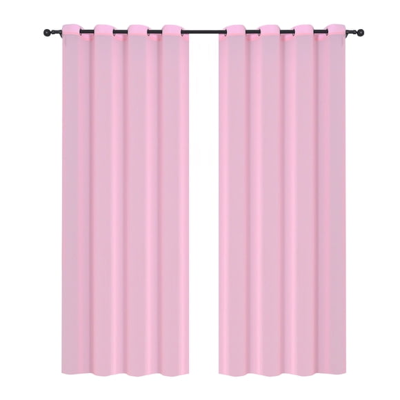 Riwcyla Festnight 2PCS 175*140cm Solid Color Curtains Polyester Fiber Grommet Filtering Casual Textured Curtains for Bedroom Living Room