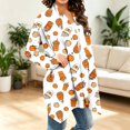 thumbnail image 4 of Women's Halloween Pumpkin Cat Print Knitting Cardigan Long Sleeve Open Front Knitted Sweater Outwear Coat Tops, 4 of 6