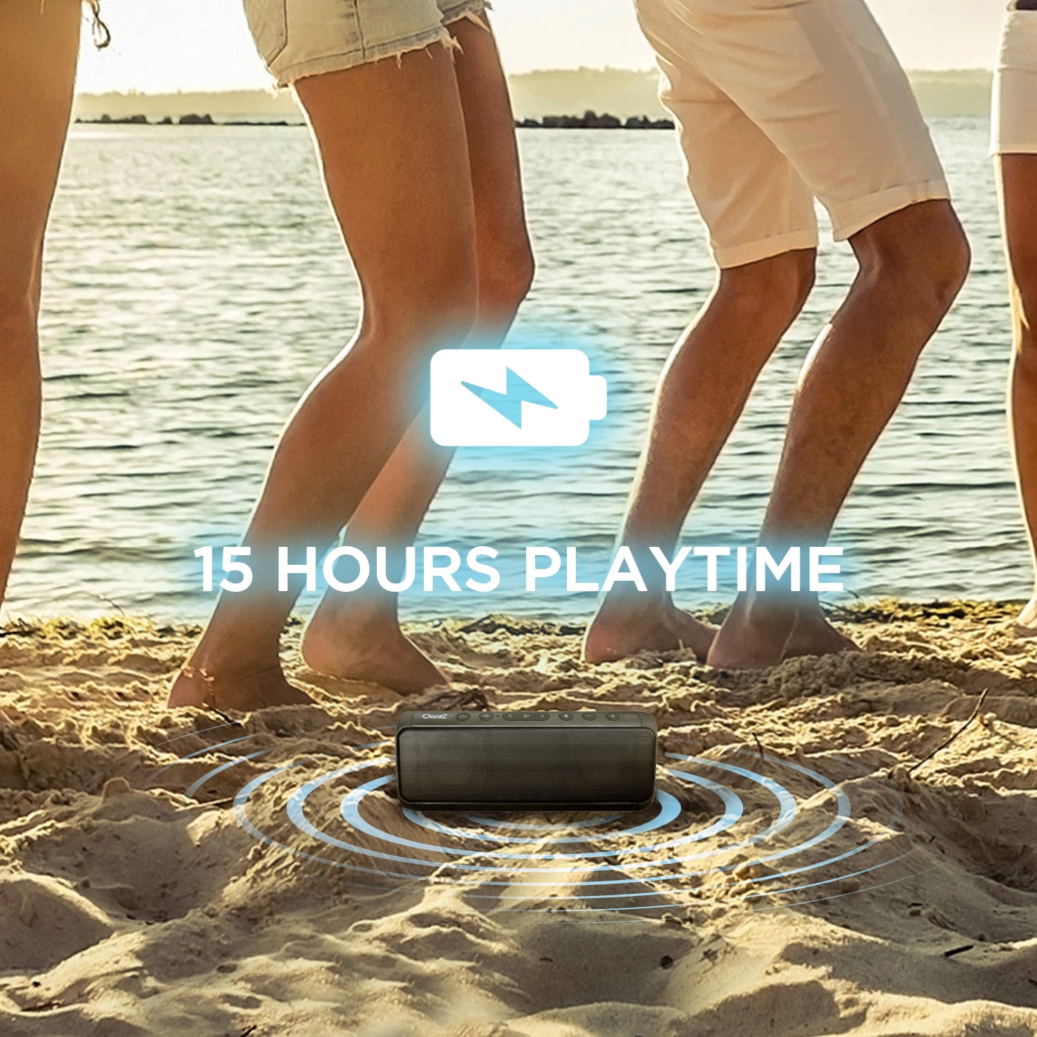 OontZ Pro Waterproof Portable Bluetooth Speaker, Black