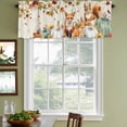 thumbnail image 3 of Fall Pumpkins Curtain Valances for Windows, Kitchen Valance Window Treatments Panel 2 Pack, Thanksgiving Farmhouse Maple Leaf Squirrel Rod Pocket Short Curtains for Bathroom Bedroom 60 x 18 Inch, 3 of 8