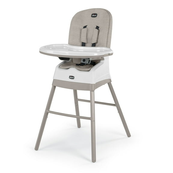 Open Box Chicco Chicco Stack Hi-Lo 6-in-1 Multi-Use High Chair, Booster and Stool with Tray - Sand (Beige), New
