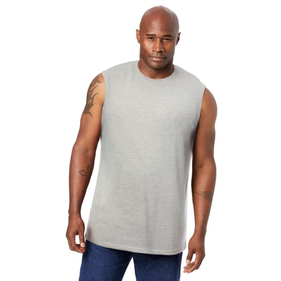 KingSize Men's Big & Tall Shrink-Less Lightweight Muscle T-Shirt - 8XL, Heather Grey