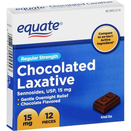 laxative strength regular lax ex equate chocolated walmart pack amazon 12ct compare