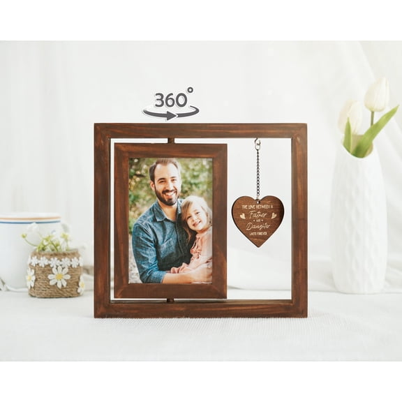 Personalized Rotating Photo Frame, Best Dad Ever, Custom Father’s Day Gift, Message to Dad, Gift for Dad from Daughter, Custom Photo Frame