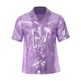 thumbnail image 3 of Miaeowve Mens Shiny Sheer Top PVC Leather Wet Look Glossy T-Shirt for Halloween Beach Pool Rave Party Purple 3XL, 3 of 5